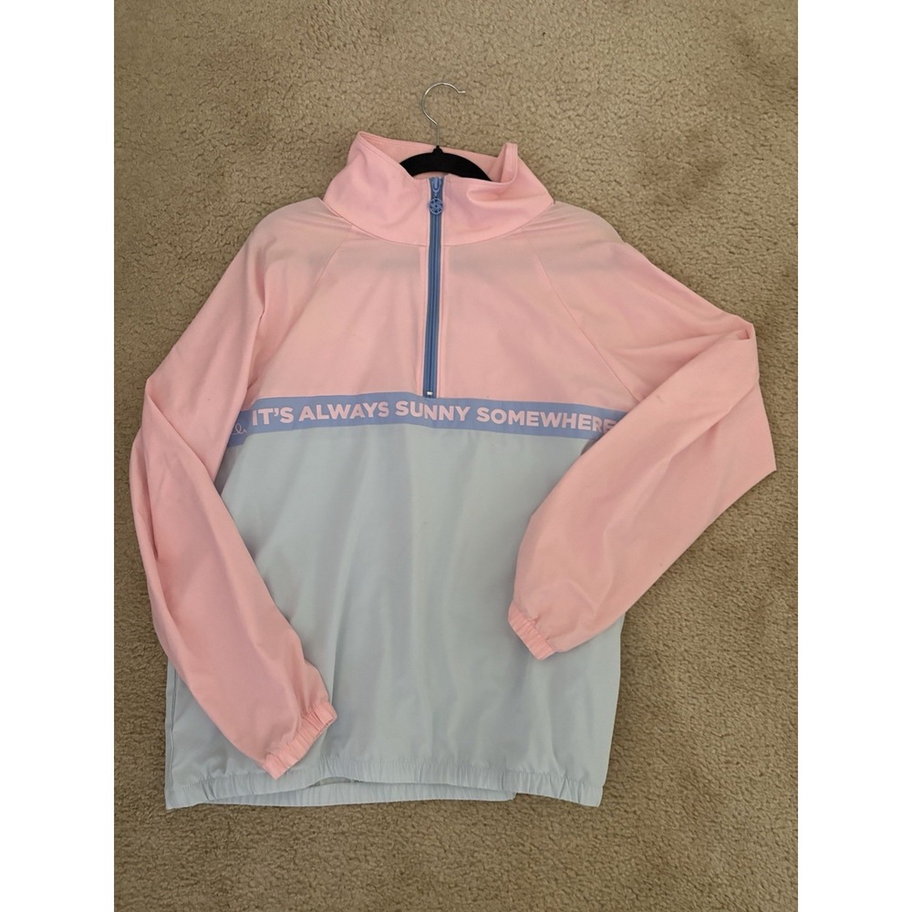 Lily Pulitzer Its Always Sunny Somewhere UPF Tee Time Jacket Windbreaker Med